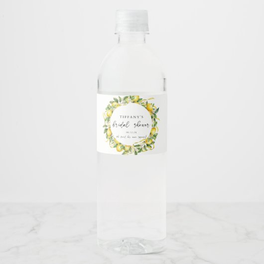 Modern Summer Citrus Vrijgezellenfeest Waterfles Etiket (Voorkant)