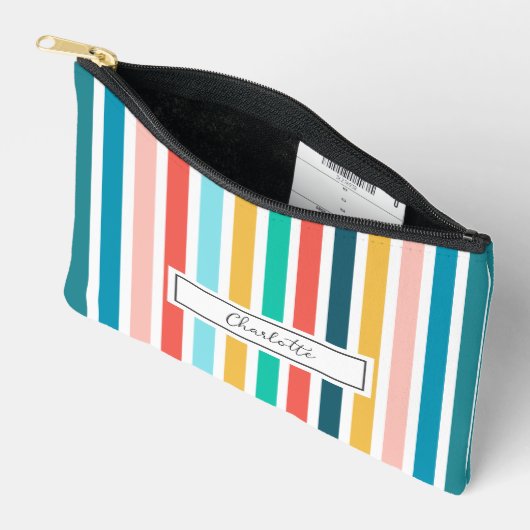 Modern Summer Colorful Vertical Stripes Custom Etui (Open)