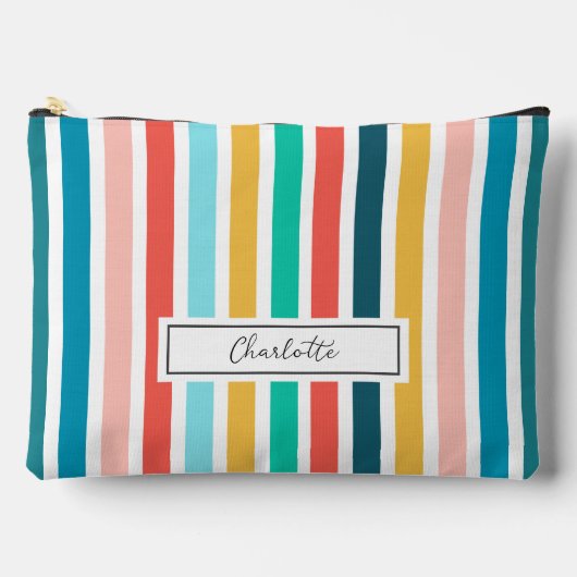 Modern Summer Colorful Vertical Stripes Custom Etui (Voorkant)