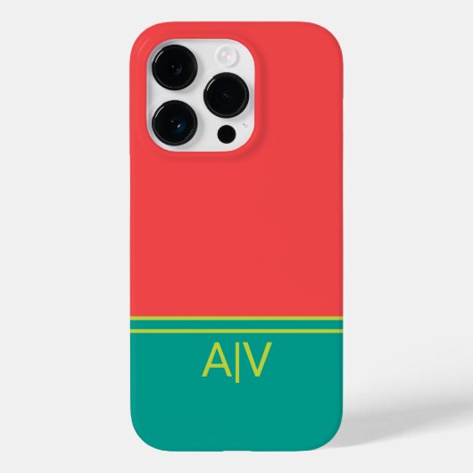 Modern Summer Coral Aquamarine Monogram Case-Mate iPhone Case (Achterkant)