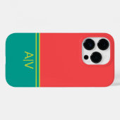 Modern Summer Coral Aquamarine Monogram Case-Mate iPhone Case (Achterkant (horizontaal))