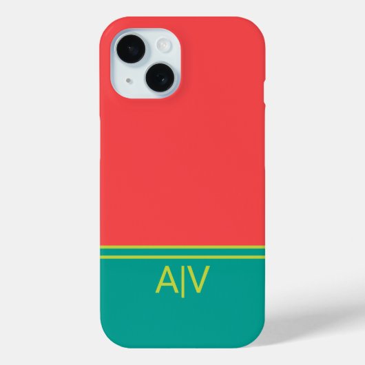 Modern Summer Coral Aquamarine Monogram Case-Mate iPhone Case (Achterkant)