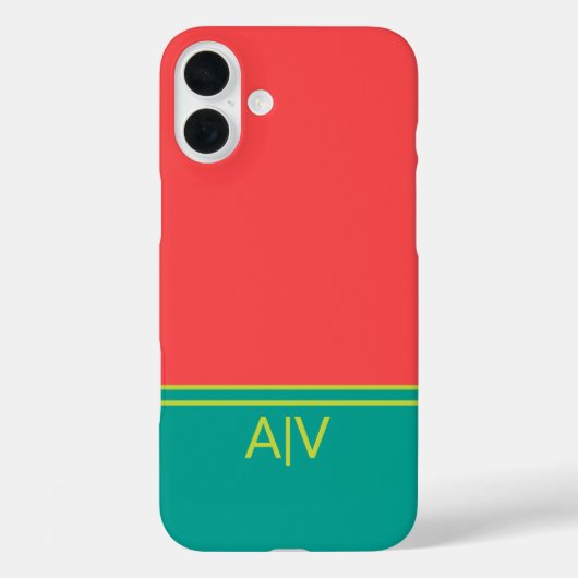 Modern Summer Coral Aquamarine Monogram Case-Mate iPhone Case (Achterkant)