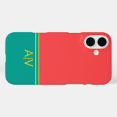 Modern Summer Coral Aquamarine Monogram Case-Mate iPhone Case (Achterkant (horizontaal))