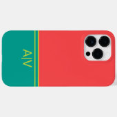Modern Summer Coral Aquamarine Monogram Case-Mate iPhone Case (Achterkant (horizontaal))