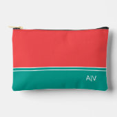 Modern Summer Coral Aquamarine Monogram Etui (Voorkant)