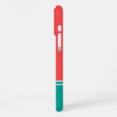 Modern Summer Coral Aquamarine Monogram iPhone Hoesje (Linkerkant)