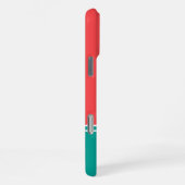 Modern Summer Coral Aquamarine Monogram iPhone Hoesje (Rechterkant)