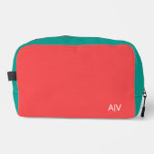 Modern Summer Coral Aquamarine Monogram Toilettasje (Voorkant)