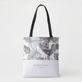 Modern Summer Dark Tropical Minimalist Tote Bag (Voorkant)