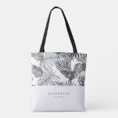 Modern Summer Dark Tropical Minimalist Tote Bag (Achterkant)