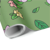 Modern Summer Floral Green Cadeaupapier (Rol Hoek)