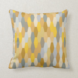 Modern Summer Geometric Pattern Yellow Grey Kussen