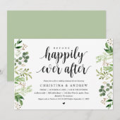 Modern Summer Greenery, Wedding Rehearsal Dinner Kaart (Voorkant / Achterkant)