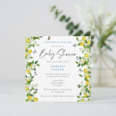 Modern Summer Lemon Baby shower Kaart (Staand voorkant)
