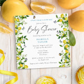 Modern Summer Lemon Baby shower Kaart