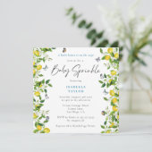 Modern Summer Lemon Baby shower Sprinkle Kaart (Staand voorkant)