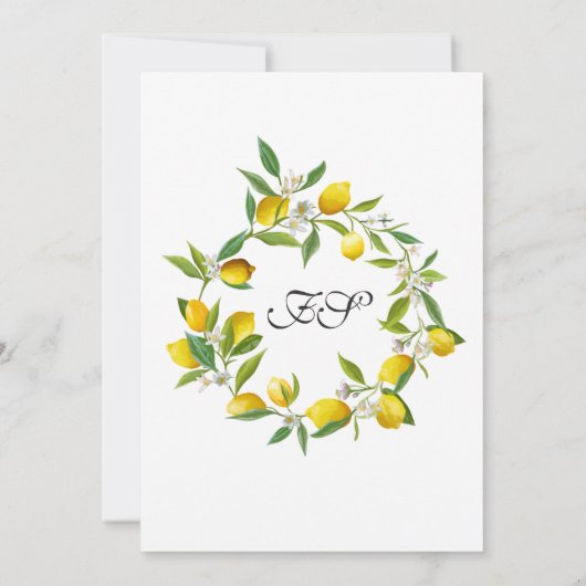 Modern Summer Lemon Boho Vrijgezellenfeest Kaart (Achterkant)