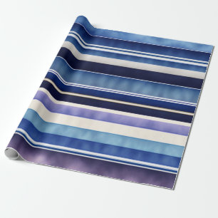 Modern Summer Navy Blue Boat Stripes Collectie Cadeaupapier