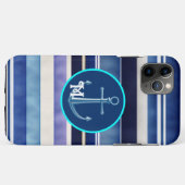 Modern Summer Navy Blue Boat Stripes Collectie Case-Mate iPhone Case (Achterkant (horizontaal))