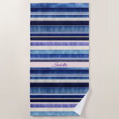 Modern Summer Navy Blue Boat Stripes Collectie Strandlaken (Voorkant)