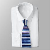 Modern Summer Navy Blue Boat Stripes Collectie Stropdas (Gebonden)