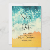 Modern Summer Ocean Beach Wedding Save the Date (Voorkant)