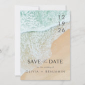 Modern Summer Ocean Beach Wedding Save the Date Kaart (Voorkant)