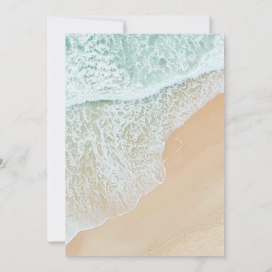 Modern Summer Ocean Beach Wedding Save the Date Kaart (Achterkant)