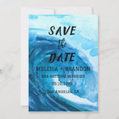 Modern Summer Ocean Waves Elegant Beach Wedding Kaart (Voorkant)