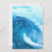 Modern Summer Ocean Waves Elegant Beach Wedding Kaart (Achterkant)