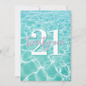 Modern Summer Pool Party 21e verjaardag Kaart (Achterkant)