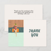 Modern Summer Pool Party - Hartelijk dank Bedankkaart (Voorkant / Achterkant)