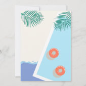 Modern Summer Pool Party Sweet 16 Birthday Kaart (Achterkant)