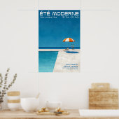 Modern Summer Poolside Wall Art Print Bold French (Keuken)