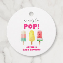 Modern Summer Popcicle Ice Cream Baby shower Bedankjes Labels