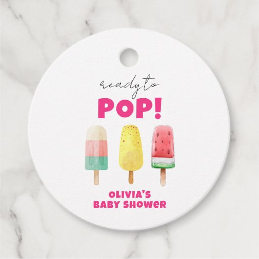 Modern Summer Popcicle Ice Cream Baby shower Bedankjes Labels (Voorkant)