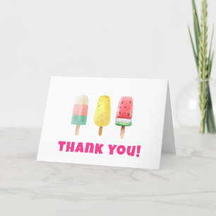 Modern Summer Popcicle Ice Cream Baby shower Bedankkaart