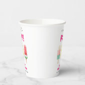 Modern Summer Popcicle Ice Cream Baby shower Papieren Bekers (Links)