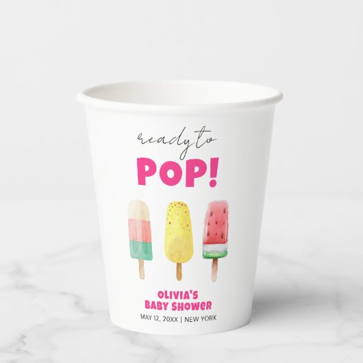 Modern Summer Popcicle Ice Cream Baby shower Papieren Bekers (Voorkant)