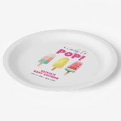 Modern Summer Popcicle Ice Cream Baby shower Papieren Bordje (Gekanteld)