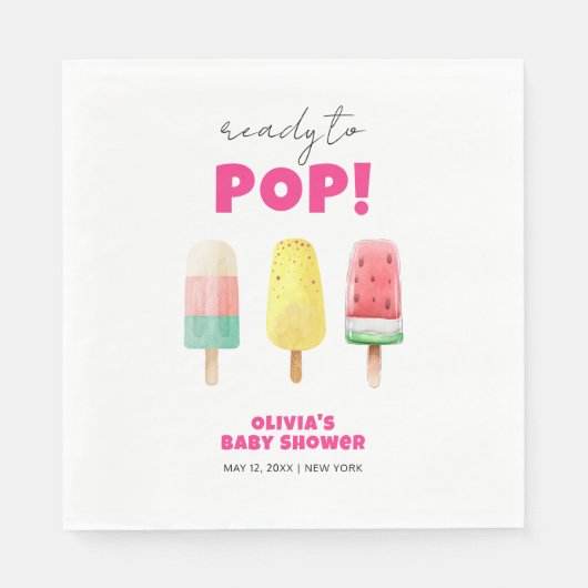 Modern Summer Popcicle Ice Cream Baby shower Servet (Voorkant)