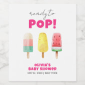 Modern Summer Popcicle Ice Cream Baby shower Wijn Etiket (Enkel label)