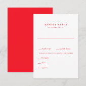 Modern Summer Red en White Wedding RSVP Kaartje (Voorkant / Achterkant)