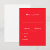 Modern Summer Red Wedding RSVP Kaartje (Voorkant / Achterkant)