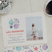 Modern Summer Shell Birthday Foto Kaart