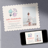 Modern Summer Shell Birthday Foto Kaart