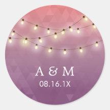 Modern Summer String Lights Paars Wedding Favor