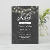 Modern Summer String Lights Sweet 16 Kaart (Staand voorkant)