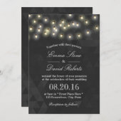 Modern Summer String Lights Wedding Kaart (Voorkant / Achterkant)